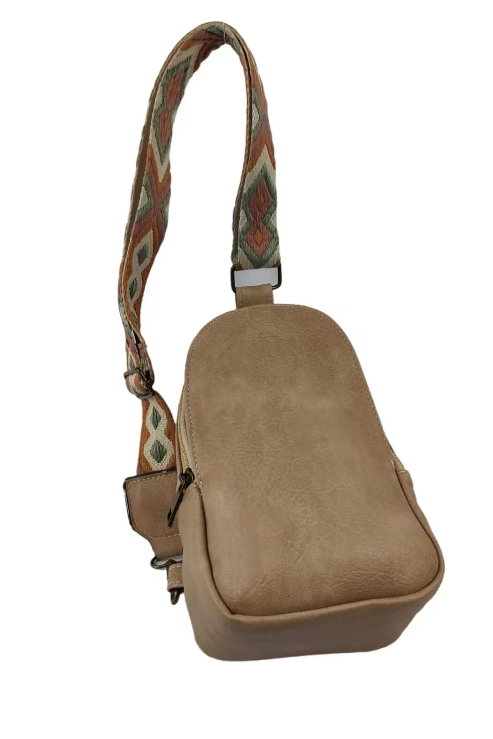 Random Pattern Adjustable Strap PU Leather Sling Bag, image 3
