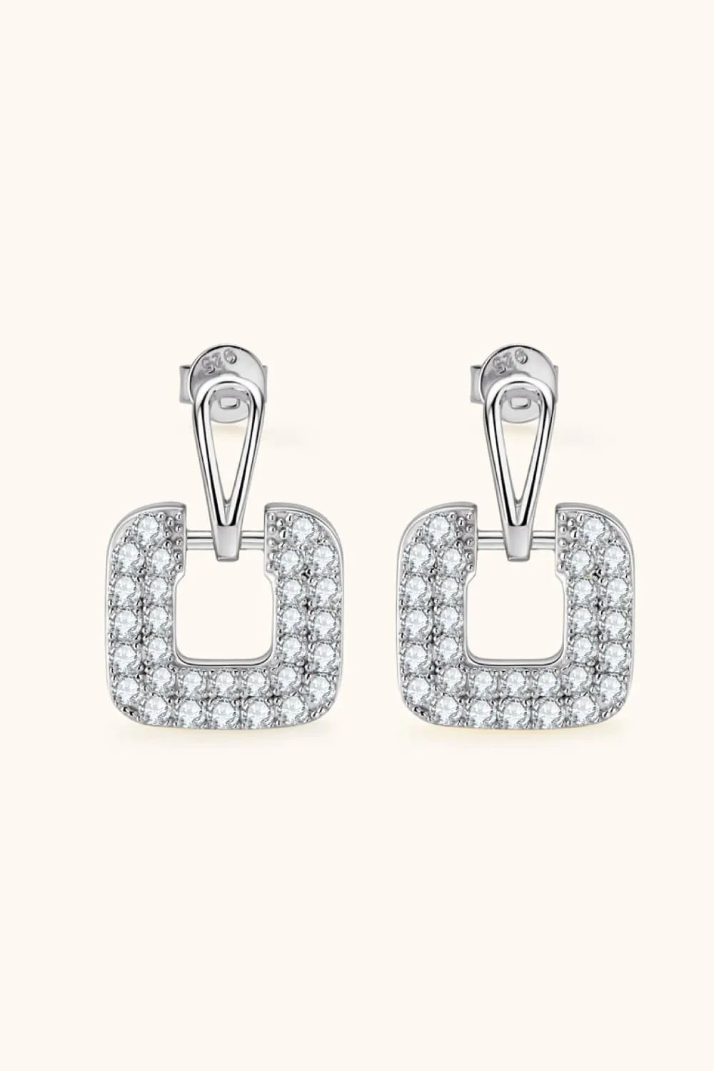 1.68 Carat Moissanite 925 Sterling Silver Drop Earrings, image 2
