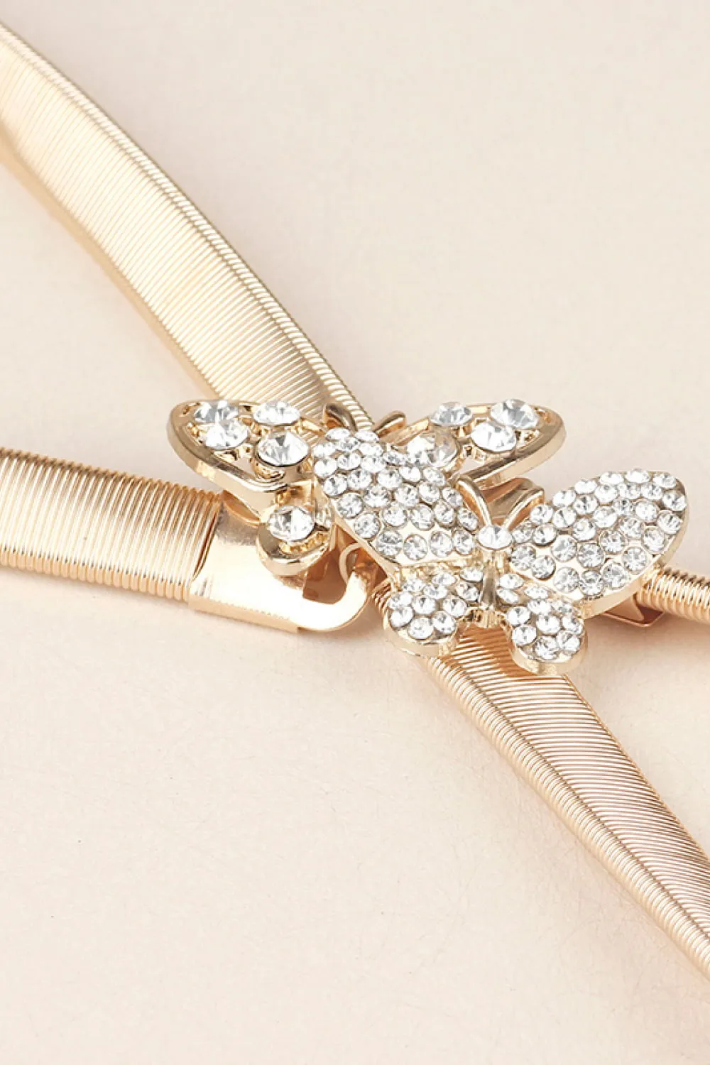 Rhinestone Butterfly Elastic Metal Belt, image 7