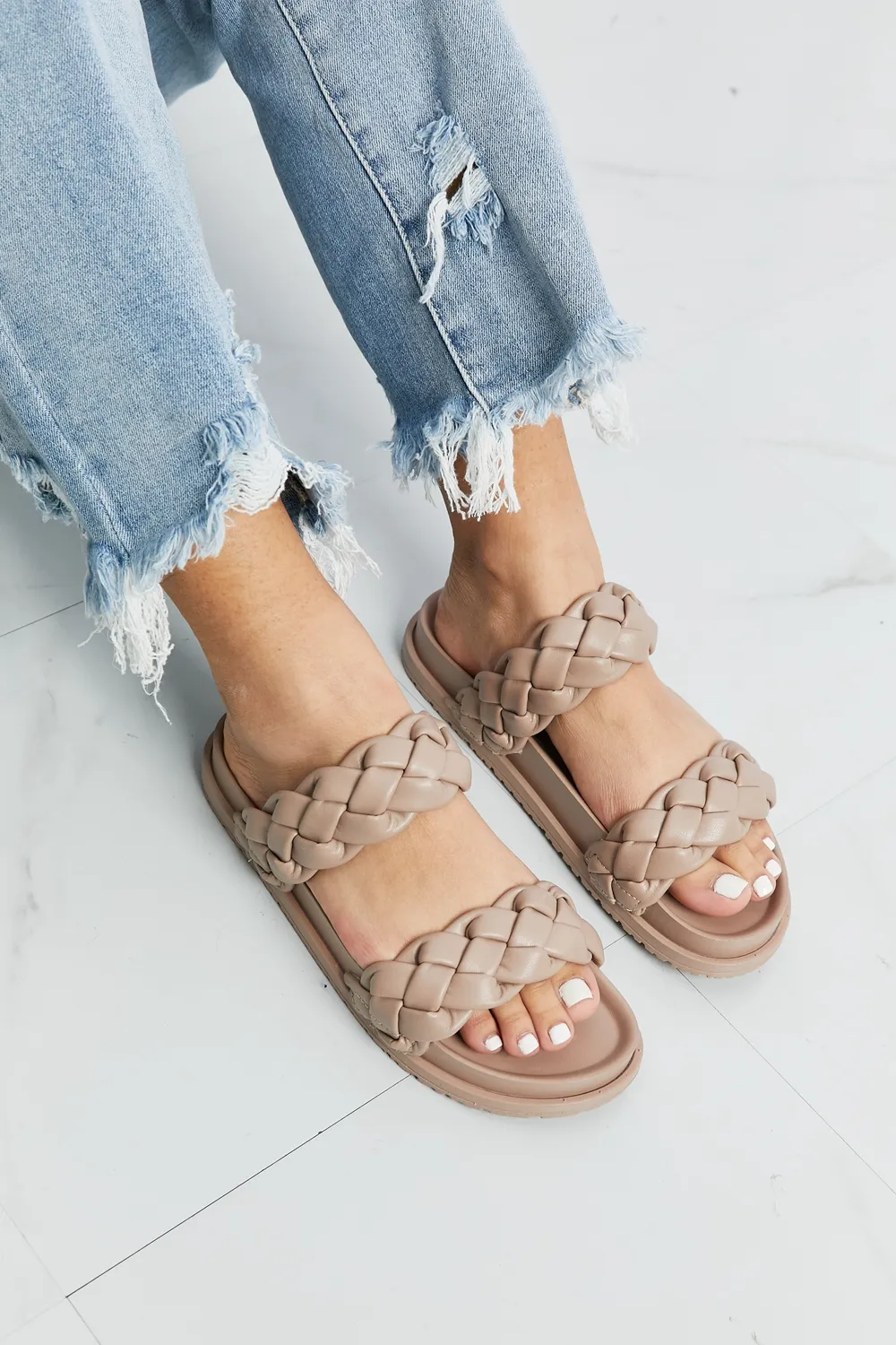 Braided Open Toe Slippers, image 2