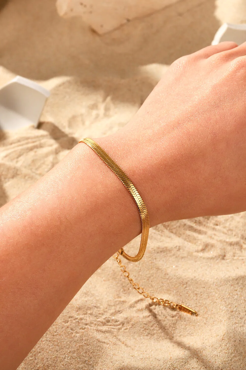 Herringbone Chain Stainless Steel Bracelet, image 2