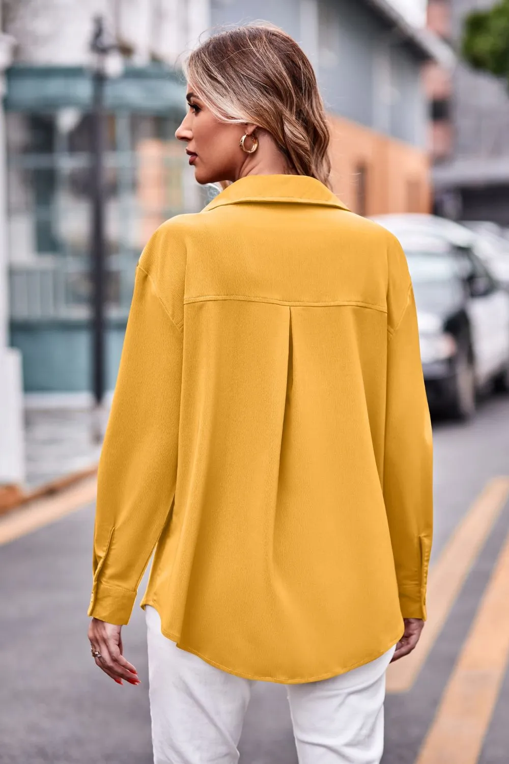 Dropped Shoulder Longline Shirt with Pockets, image 16