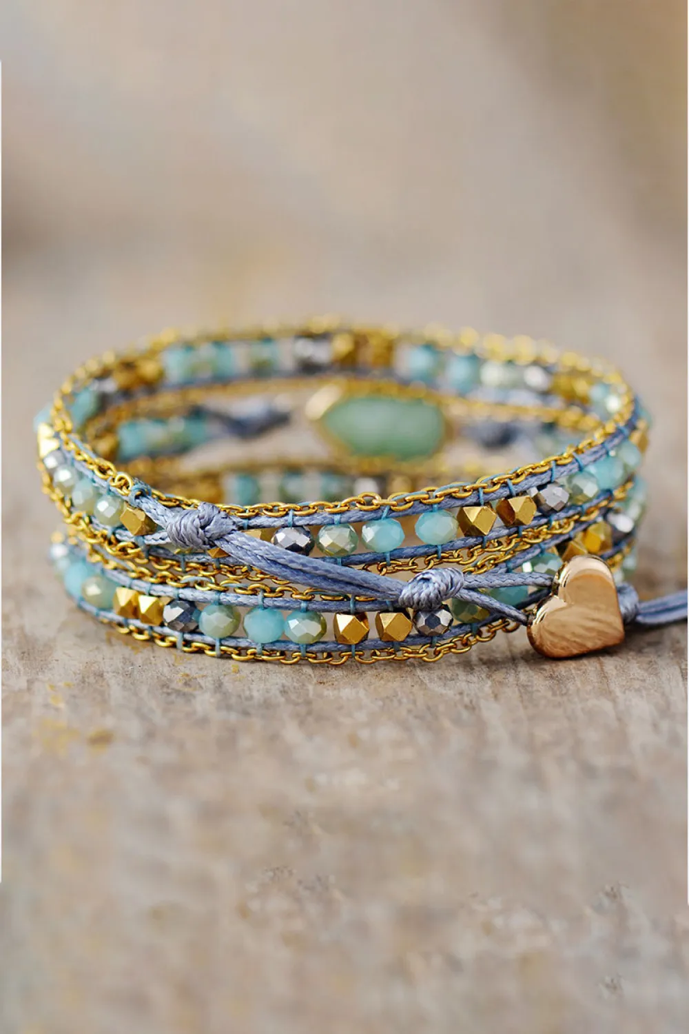 Handmade Teardrop Shape Triple Layer Beaded Bracelet, image 4