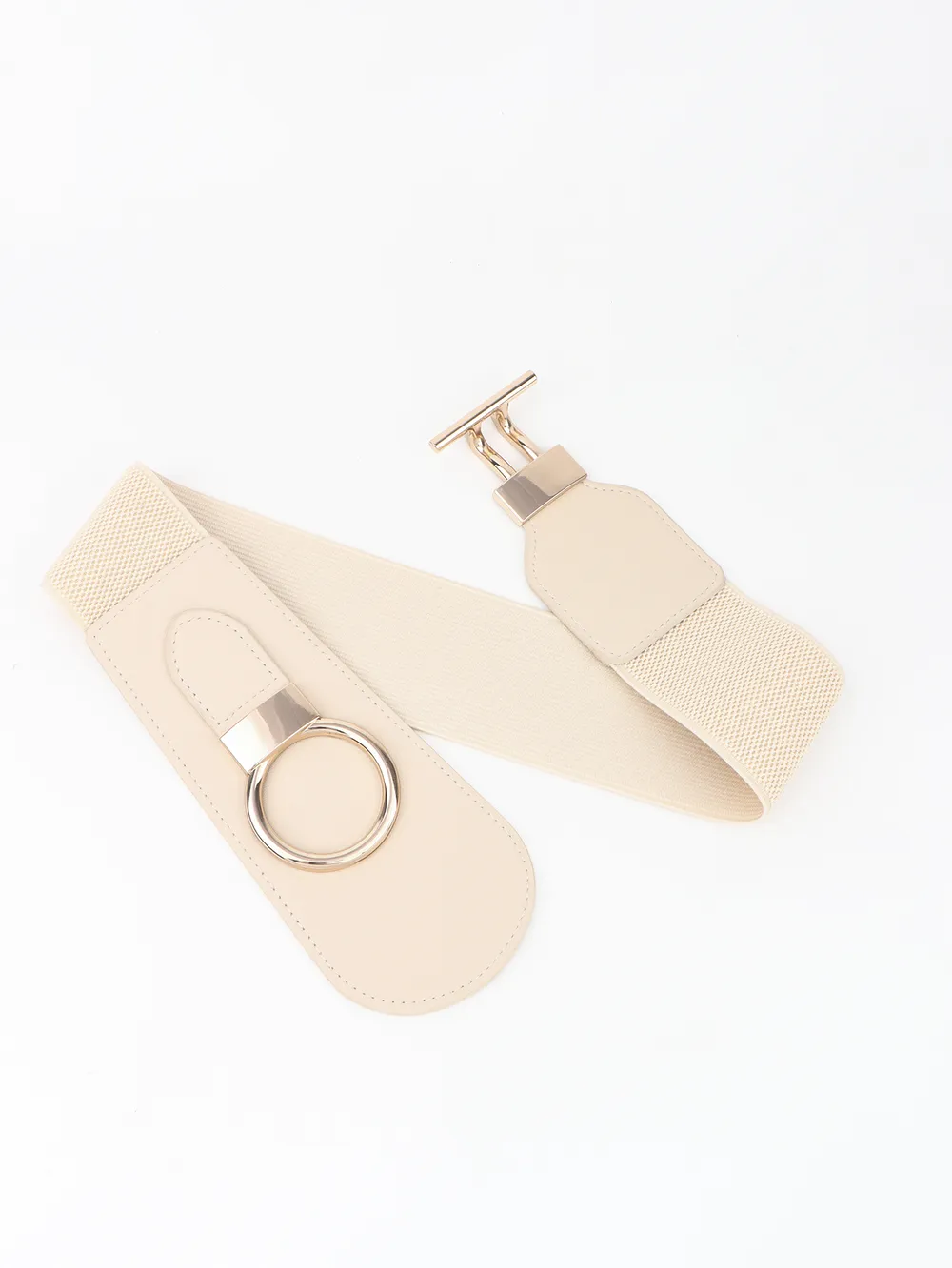 PU Elastic Wide Belt with Alloy Buckle, image 3