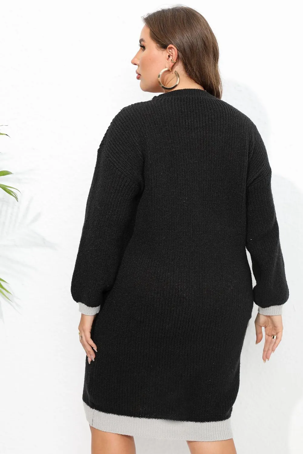 Plus Size Long Sleeve Sweater Dress, image 9