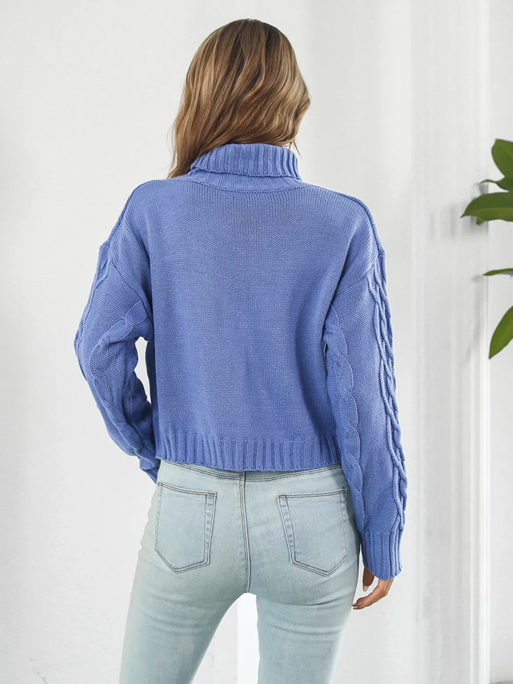 Turtleneck Dropped Shoulder Sweater, image 6