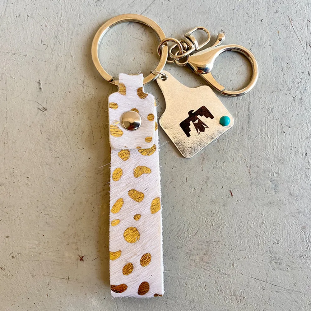 Genuine Leather Alloy Keychain, image 3