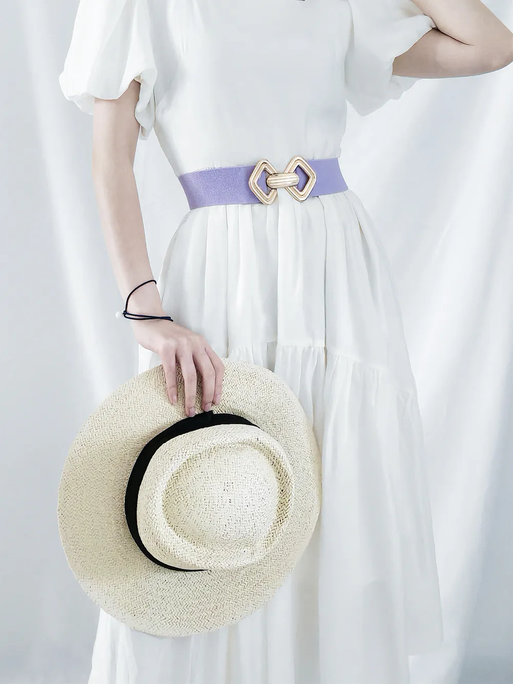Geometric Buckle Elastic Wide Belt, image 15