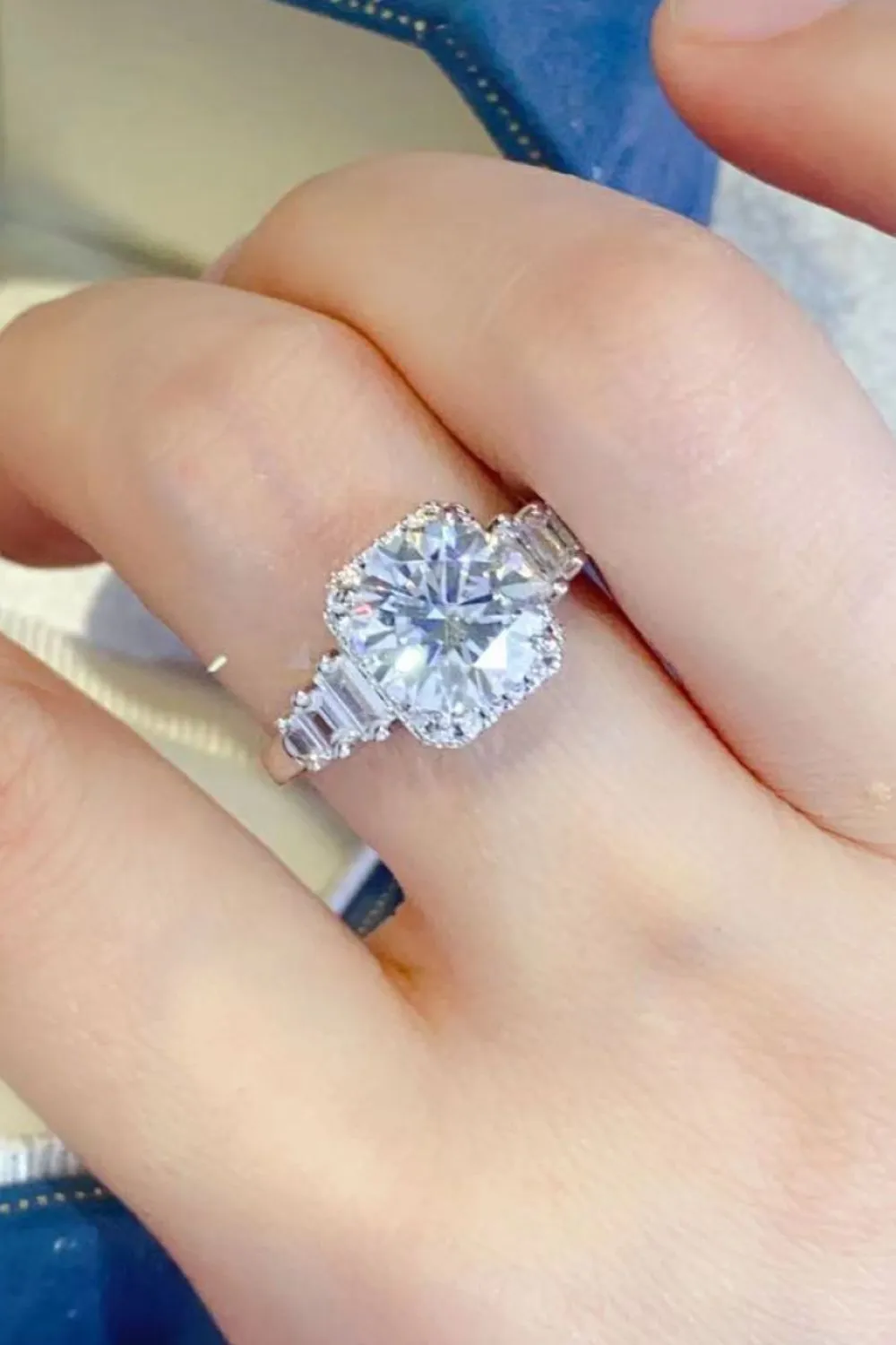 3 Carat Moissanite 925 Sterling Silver Ring, image 4