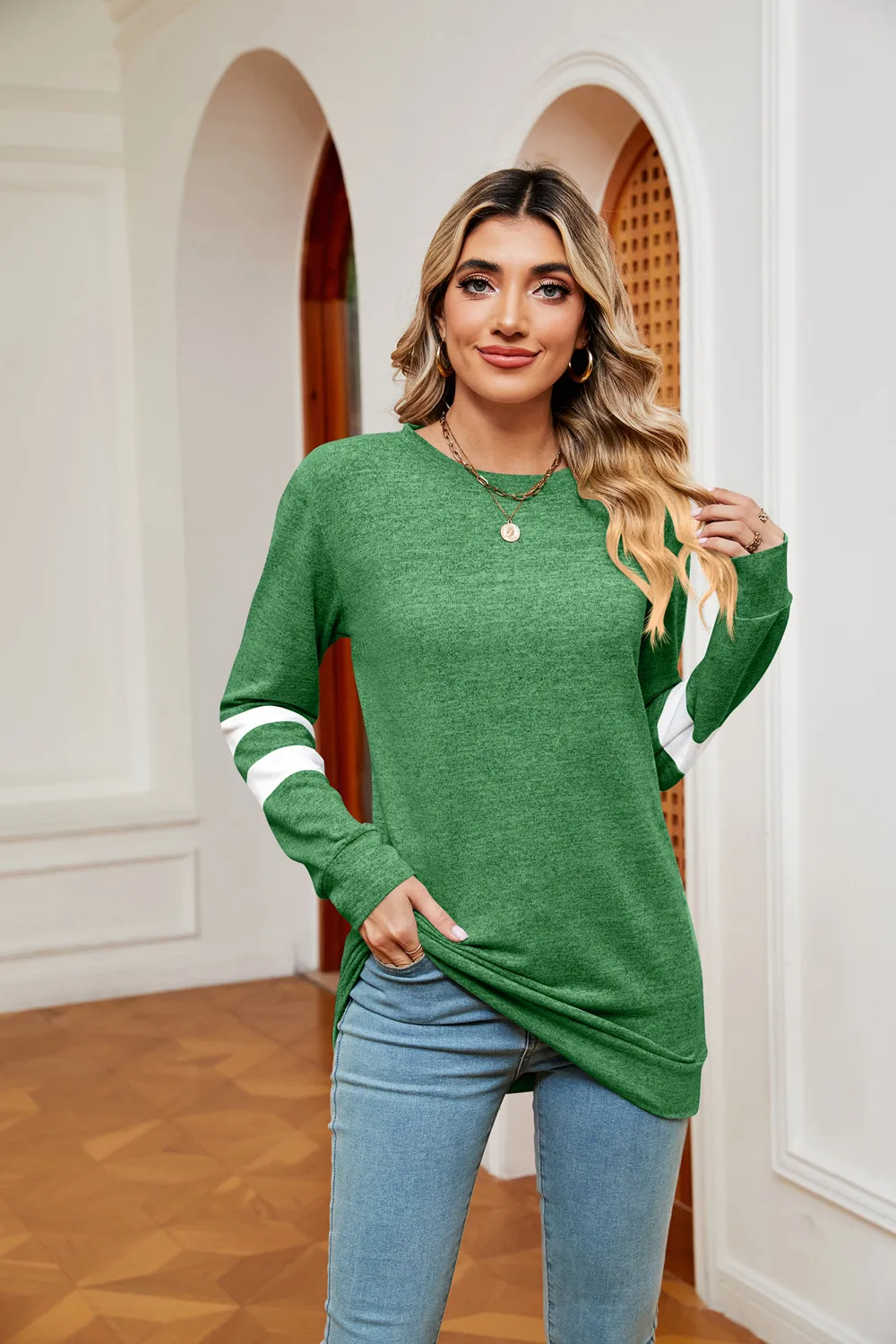 Round Neck Long Sleeve Top, image 10