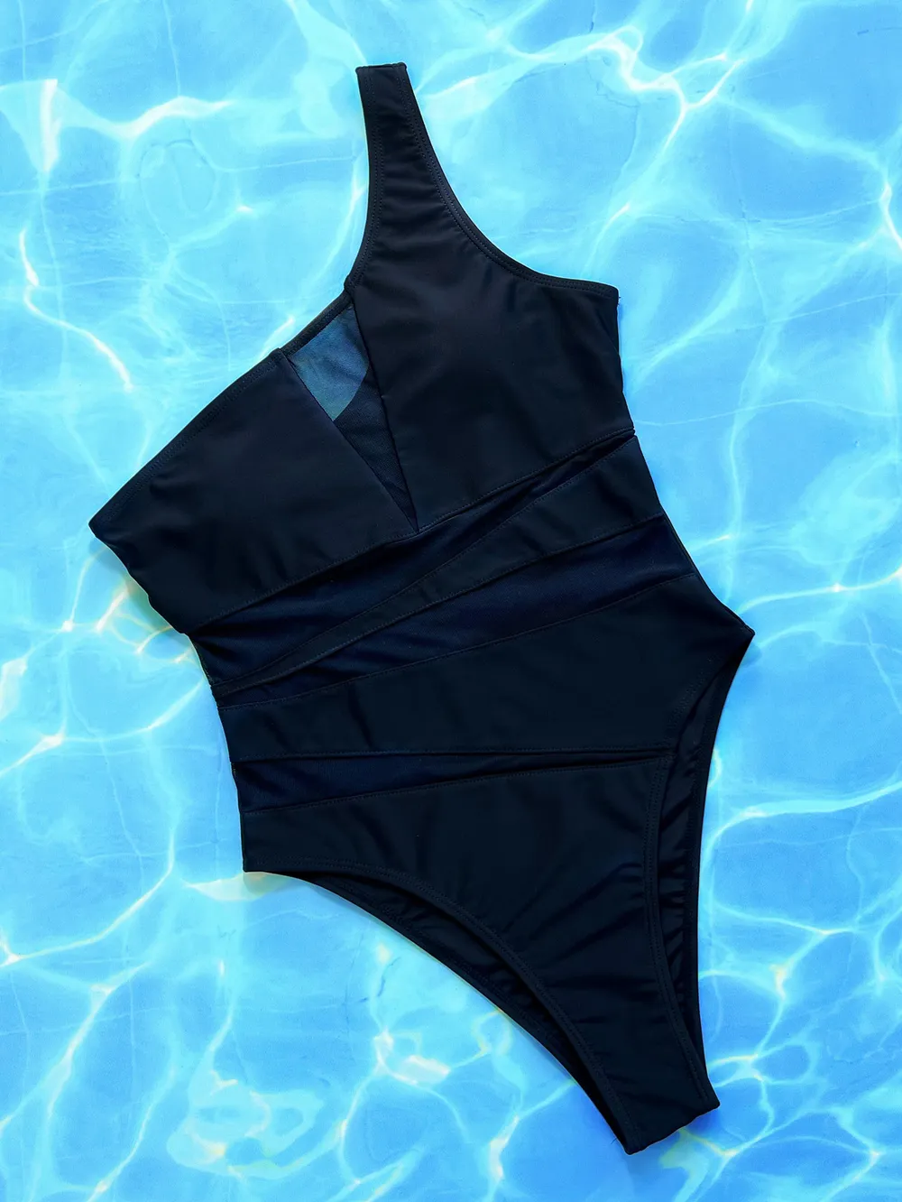 One-Shoulder Sleeveless One-Piece Swimsuit, image 3