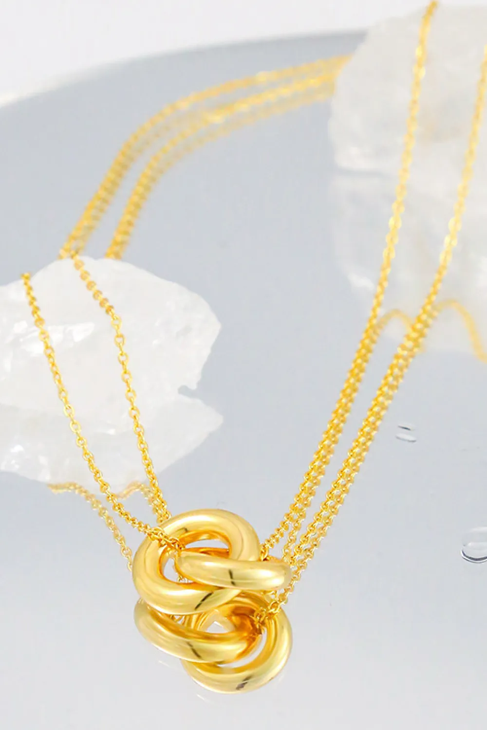 Linked Ring Pendant Chain Necklace, image 2