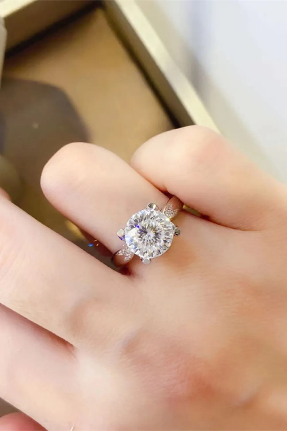 2 Carat Moissanite 925 Sterling Silver Ring, image 4