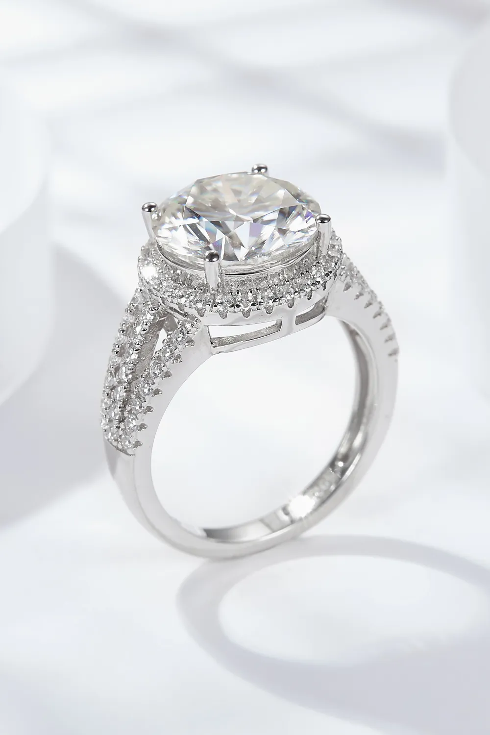 5 Carat Moissanite Split Shank Ring, image 3