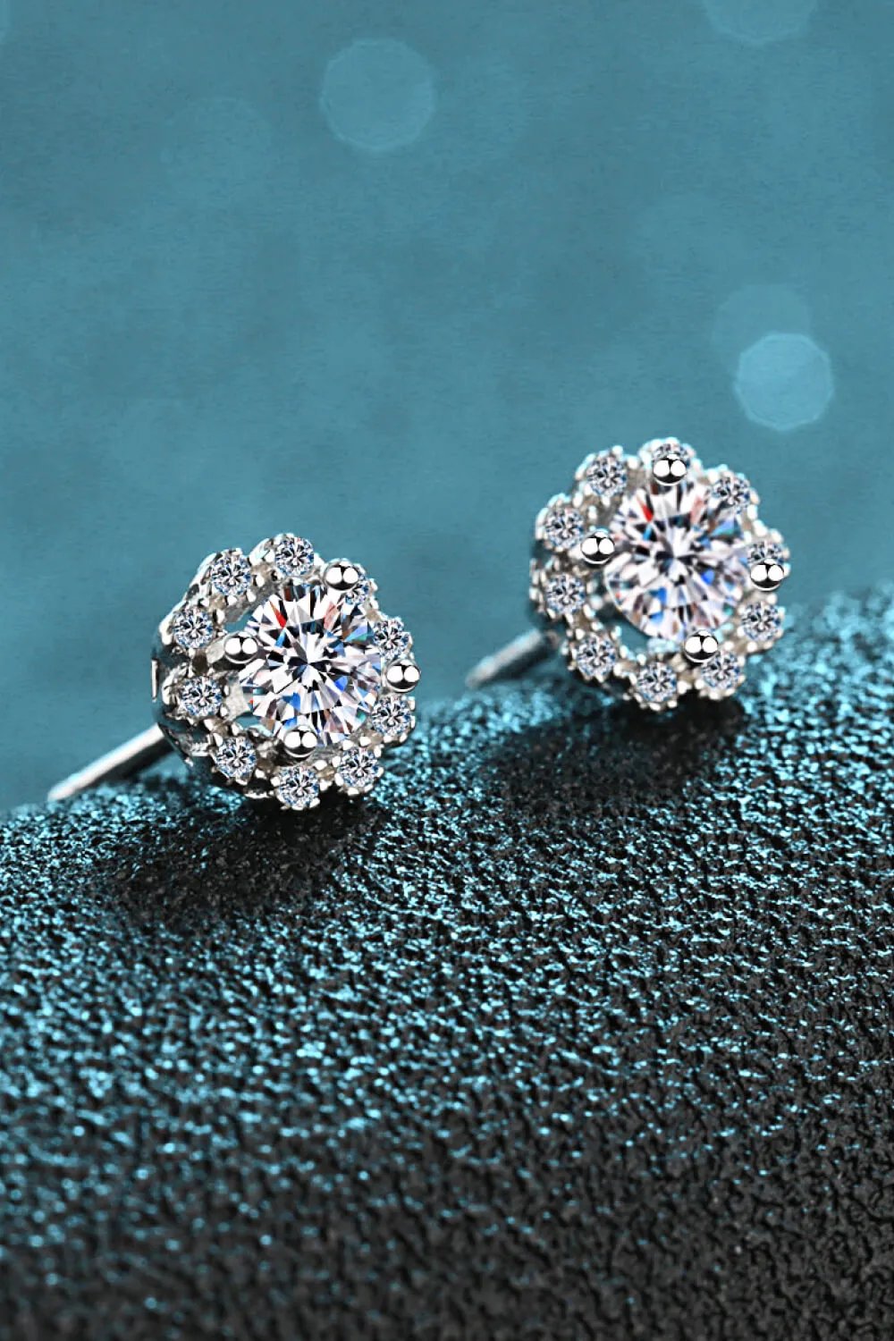 Moissanite Floral-Shaped Stud Earrings, image 5