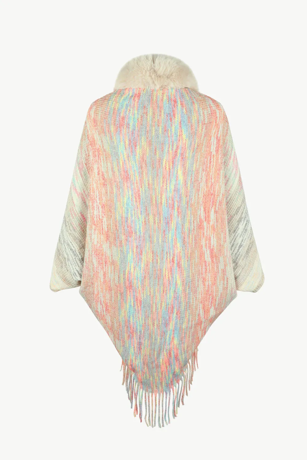 Open Front Fringe Hem Poncho, image 9