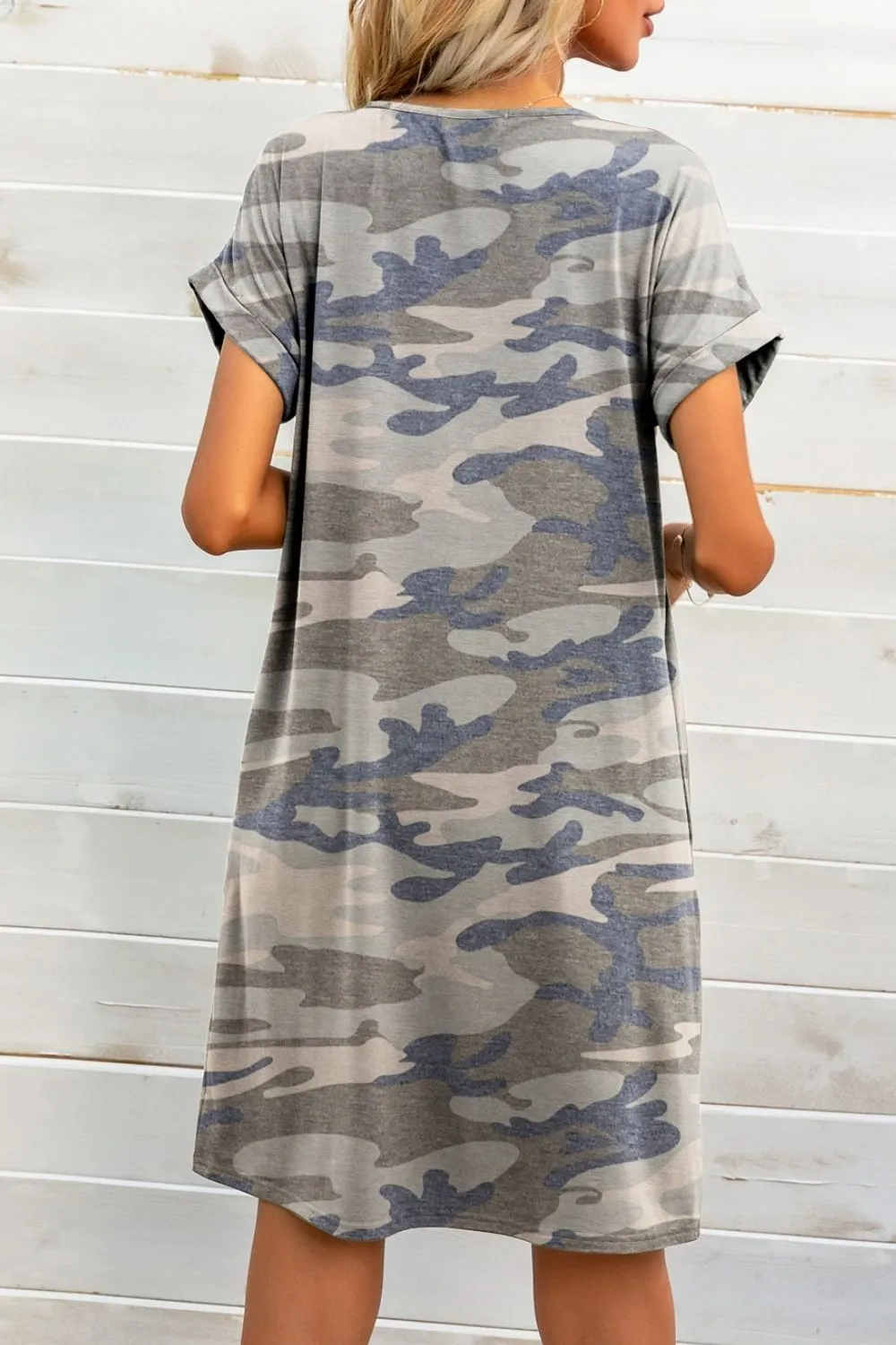 Scoop Neck Short Sleeve Pocket Dress, image 5