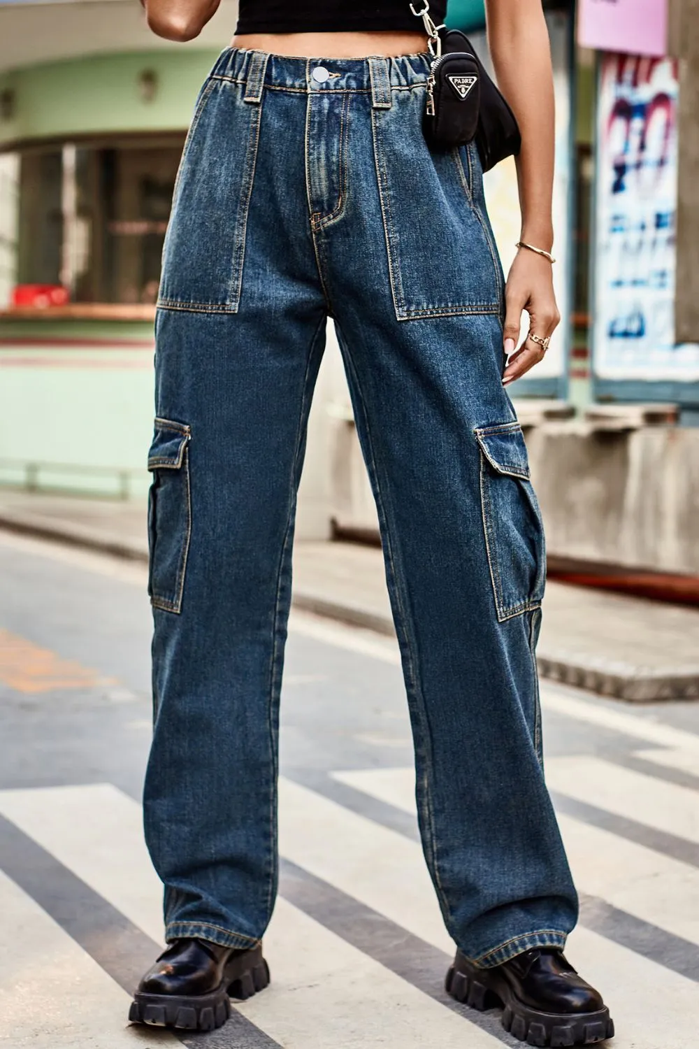 Loose Fit Long Pants with Pockets, image 3