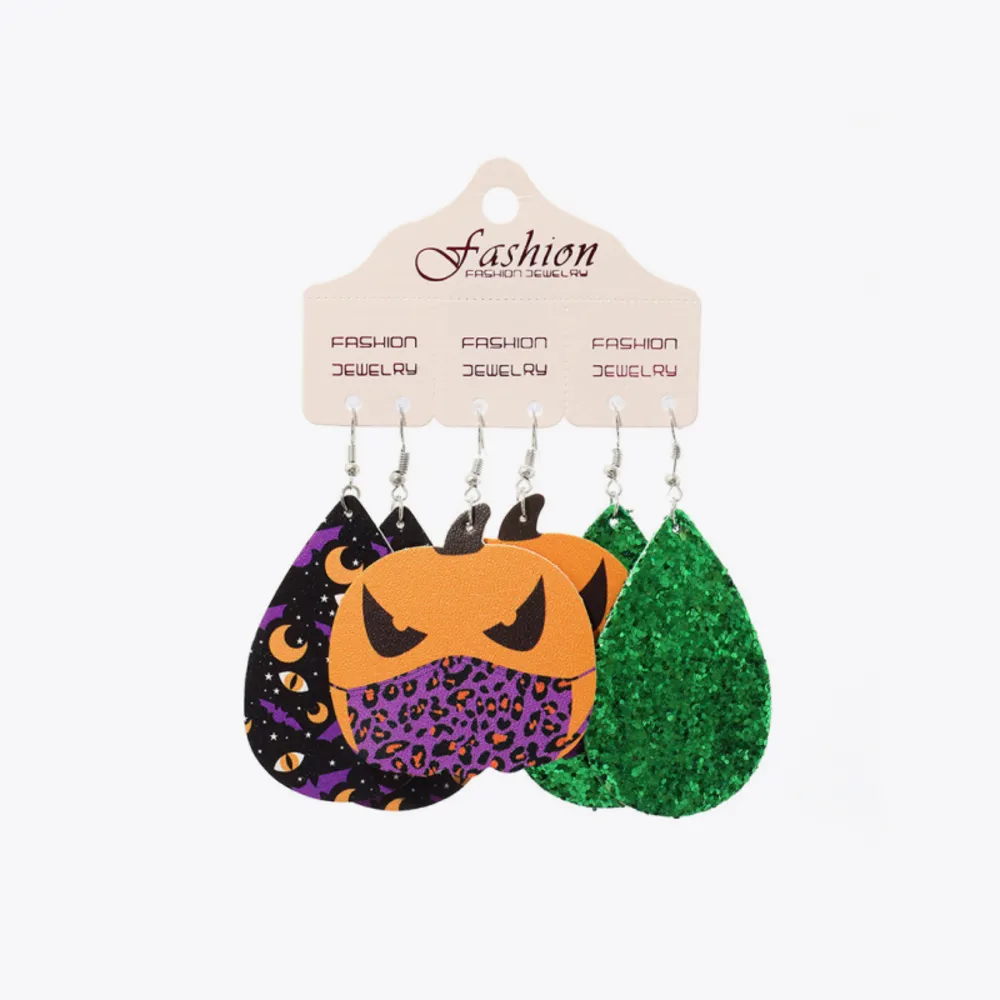 Teardrop Shape Halloween Theme Dangle Earrings, image 2