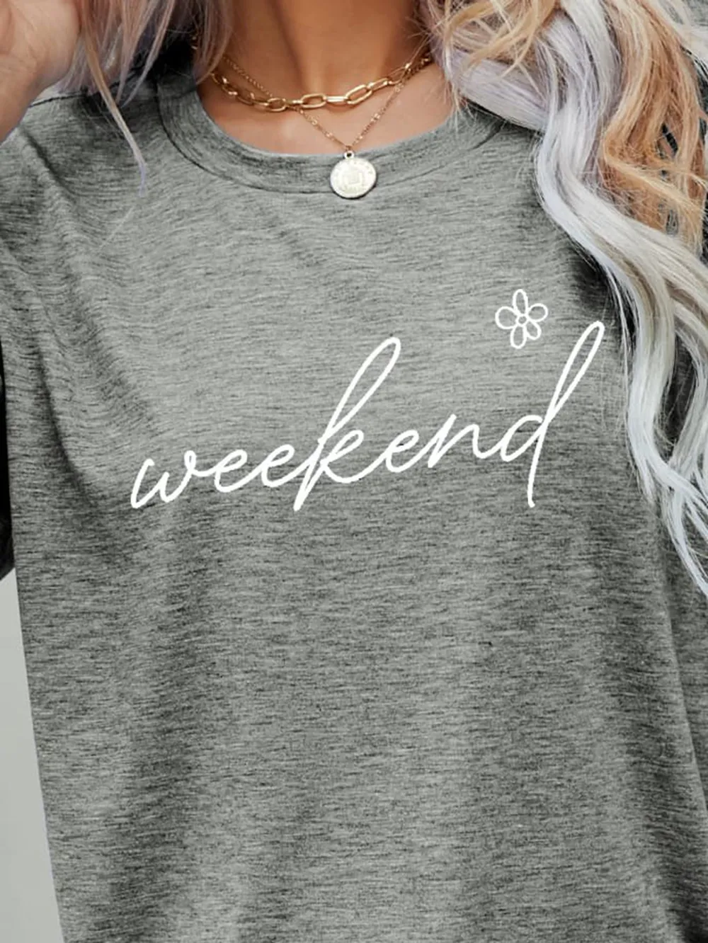 WEEKEND Flower Graphic Short Sleeve Tee, image 4