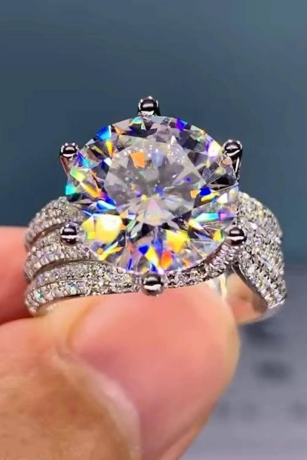 3 Carat Moissanite Three-Layer Ring, image 2