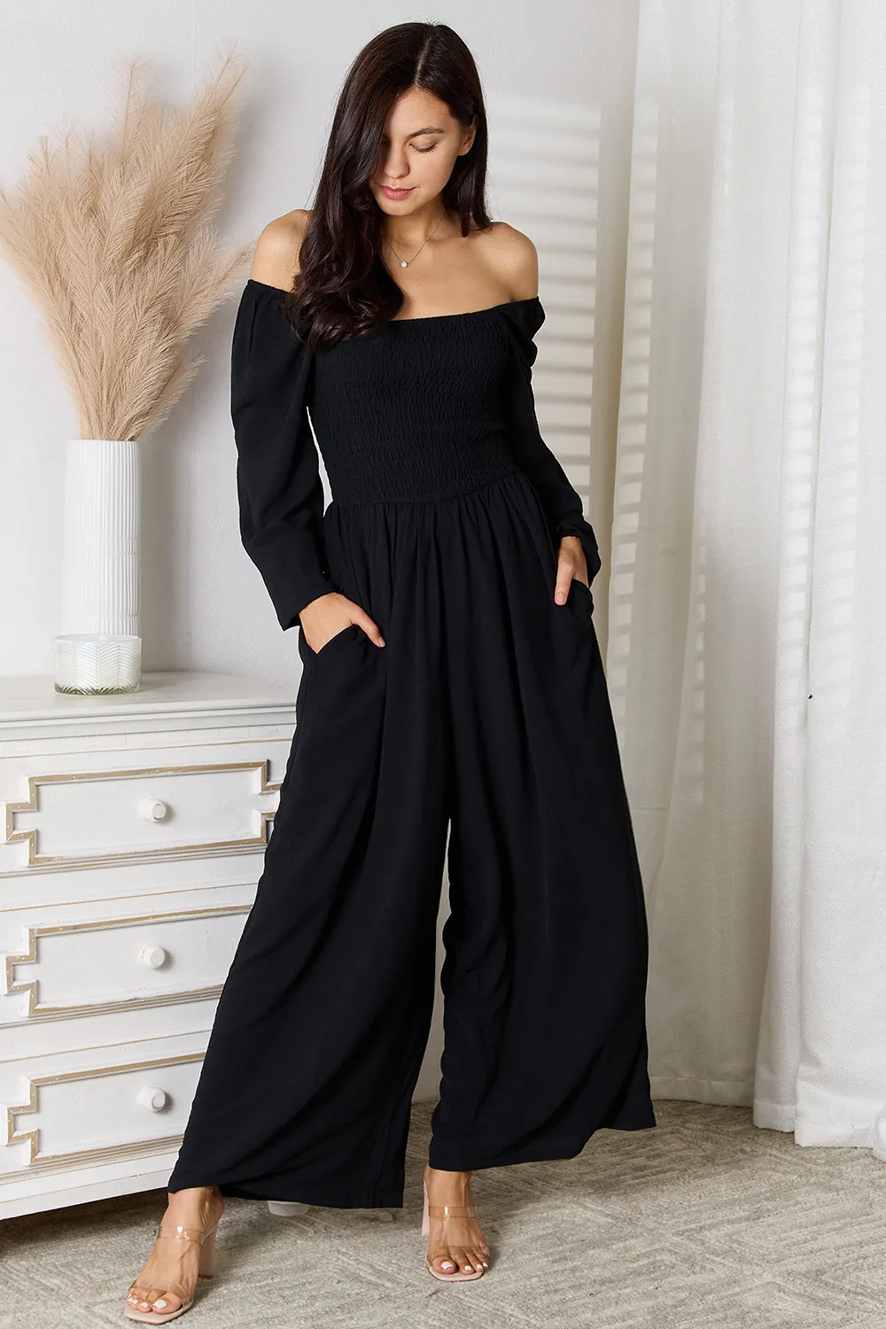 Square Neck Jumpsuit with Pockets, image 3