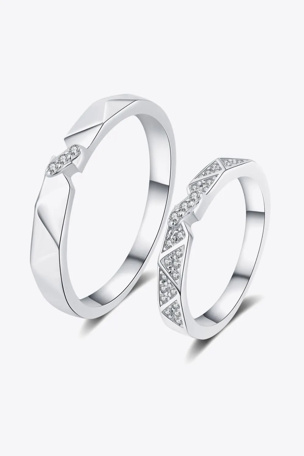 Moissanite Minimalist Rhodium-Plated Ring, image 6
