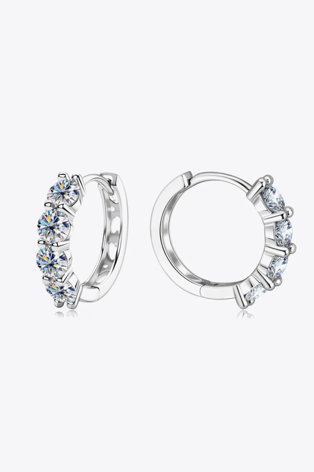 2.4 Carat Moissanite Huggie Earrings, image 2