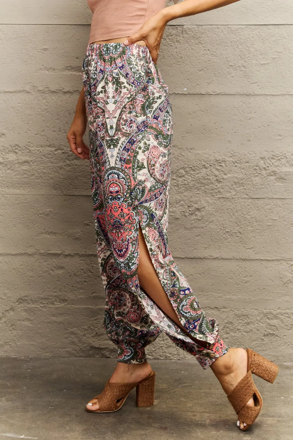 Printed Cutout Long Pants, image 2