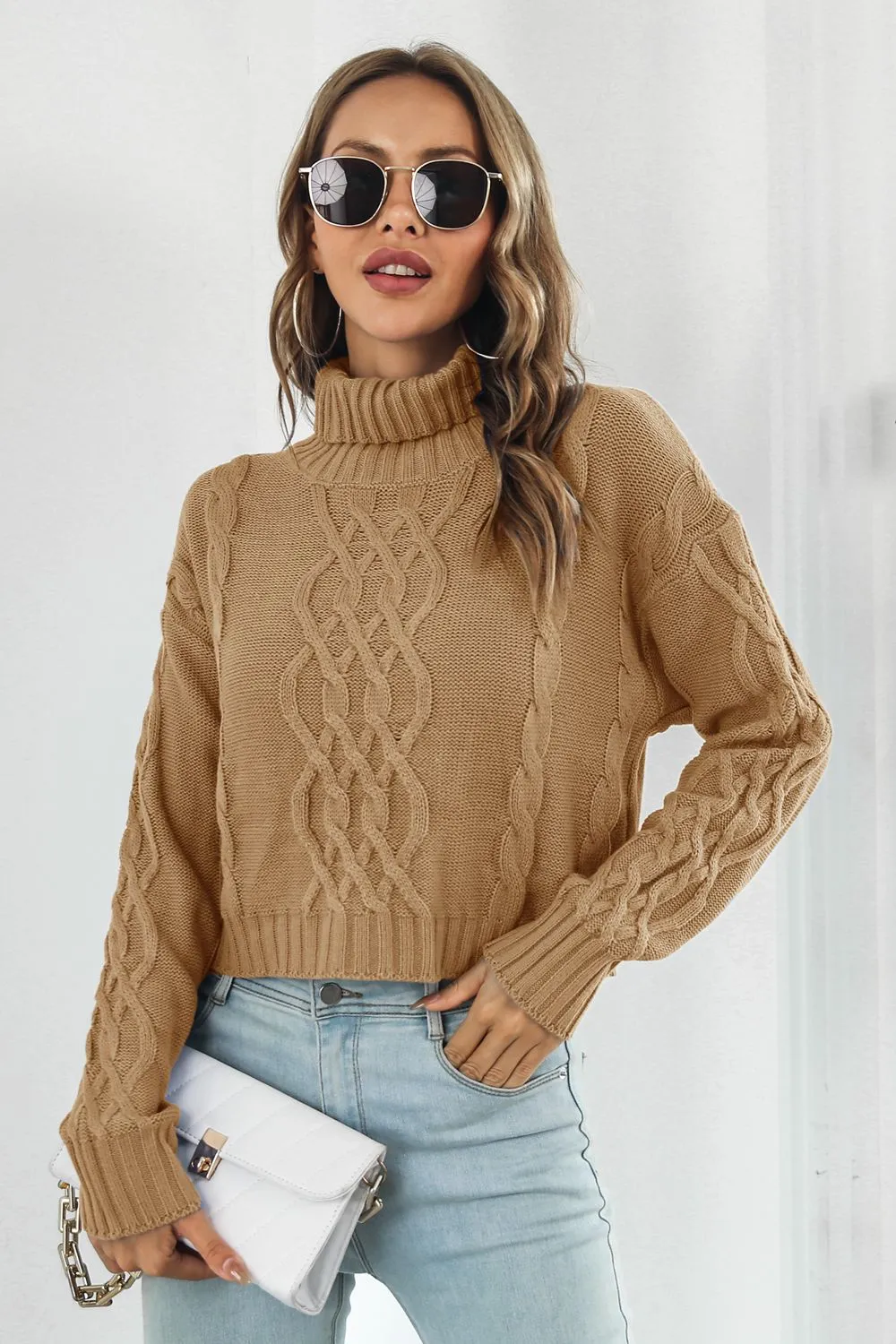Turtleneck Dropped Shoulder Sweater, image 4