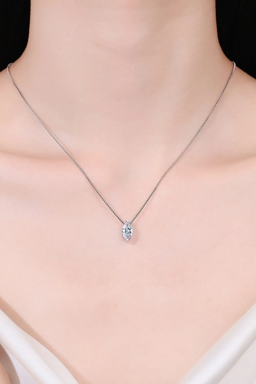 1 Carat Moissanite 925 Sterling Silver Necklace, image 3