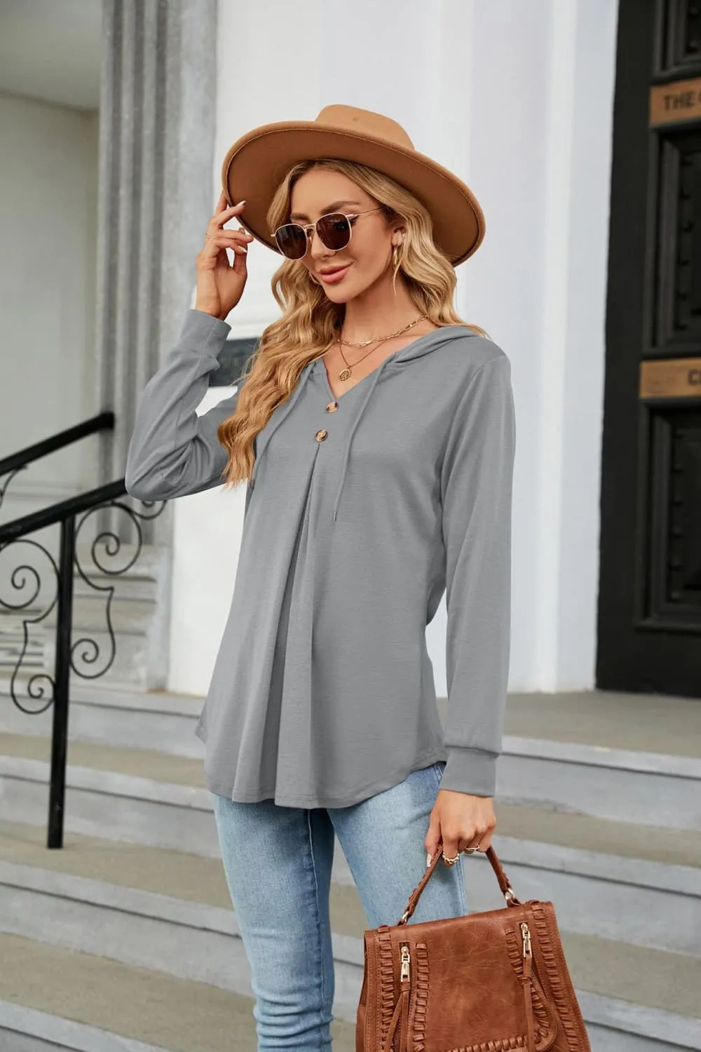 Long Sleeve Hooded Blouse, image 11