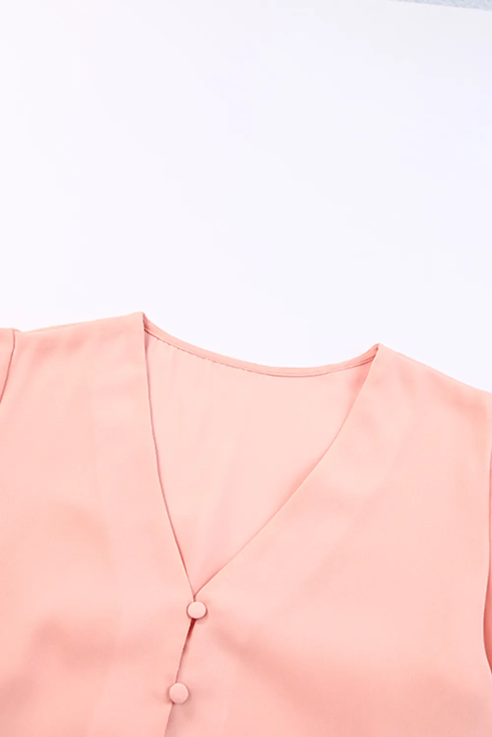 V-Neck Tie Hem Flutter Sleeve Blouse, image 24