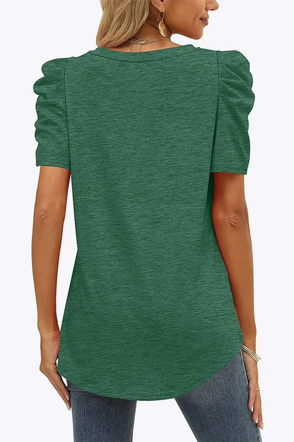 V-Neck Puff Sleeve Tee, image 18