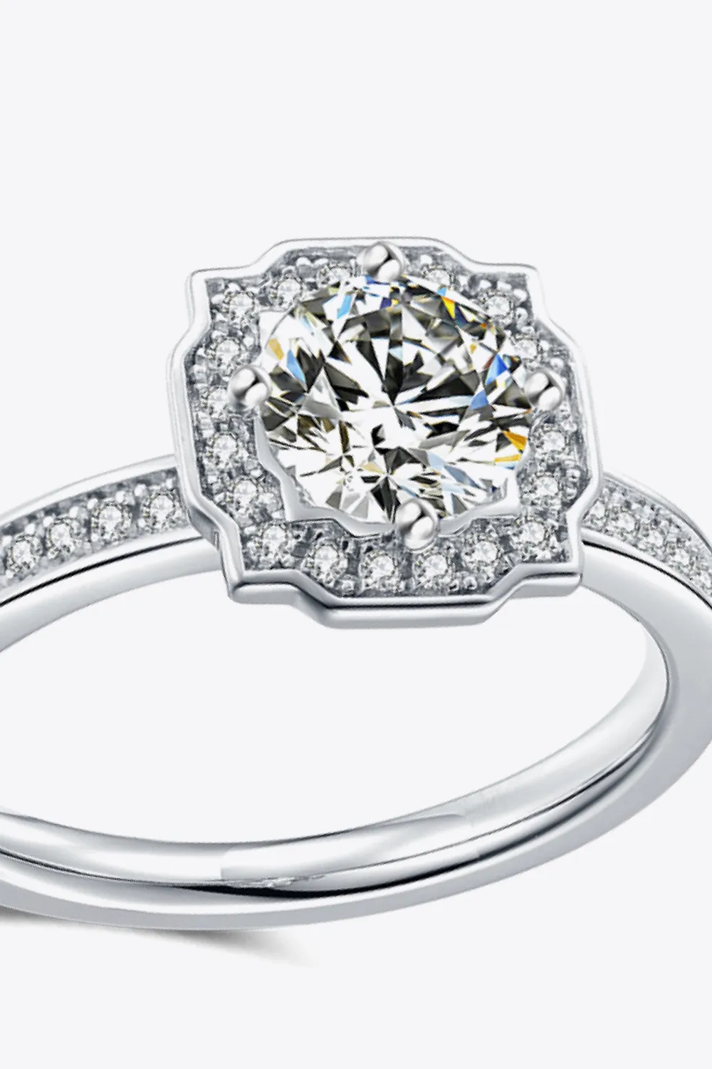 1 Carat Moissanite Platinum-Plated Ring, image 3