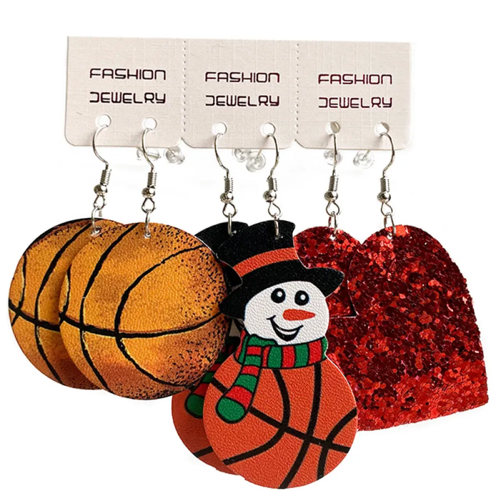 Snowman, Ball, and Heart Earrings Set, image 6