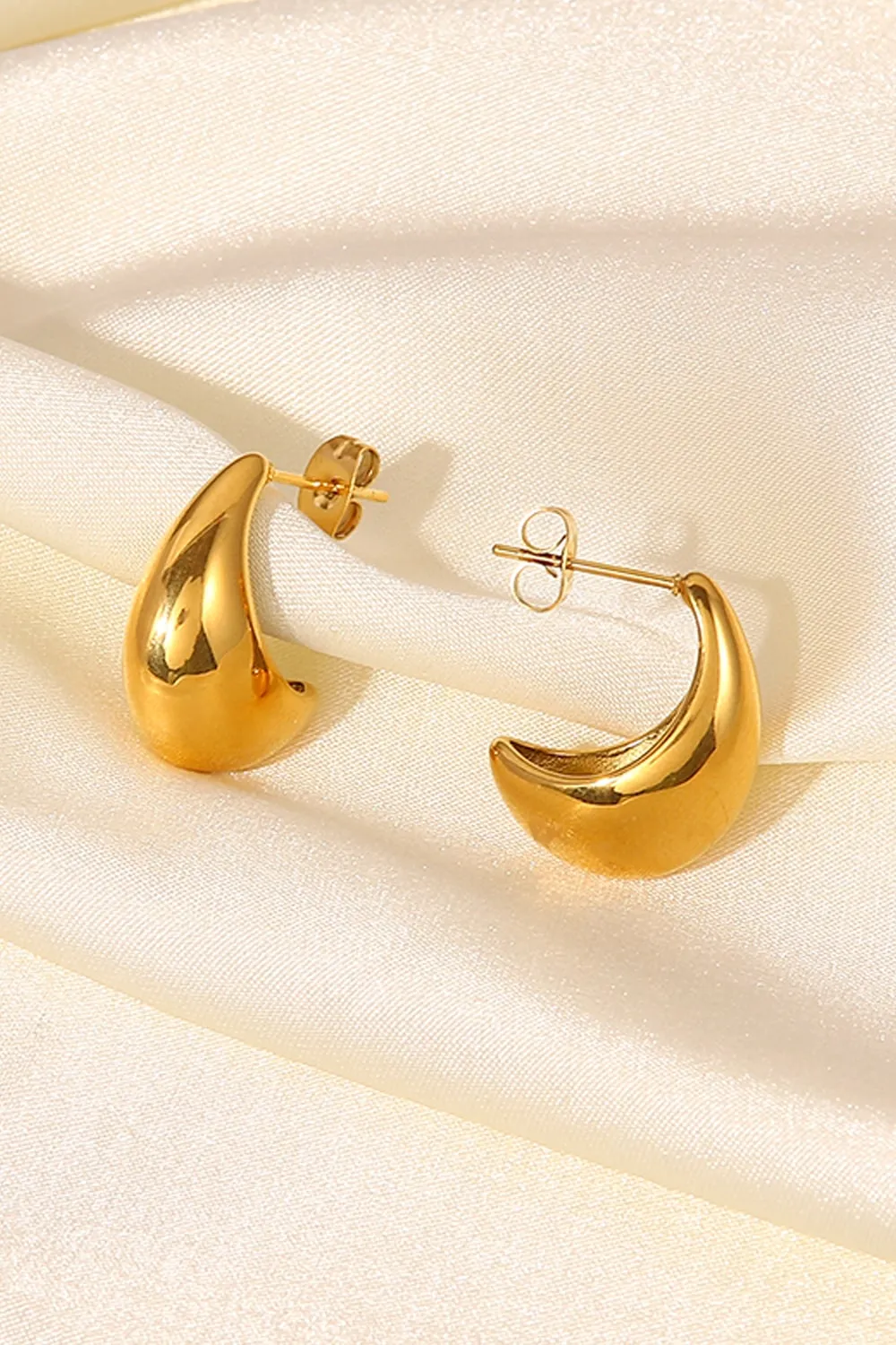 Stainless Steel C-Hoop Earrings, image 5