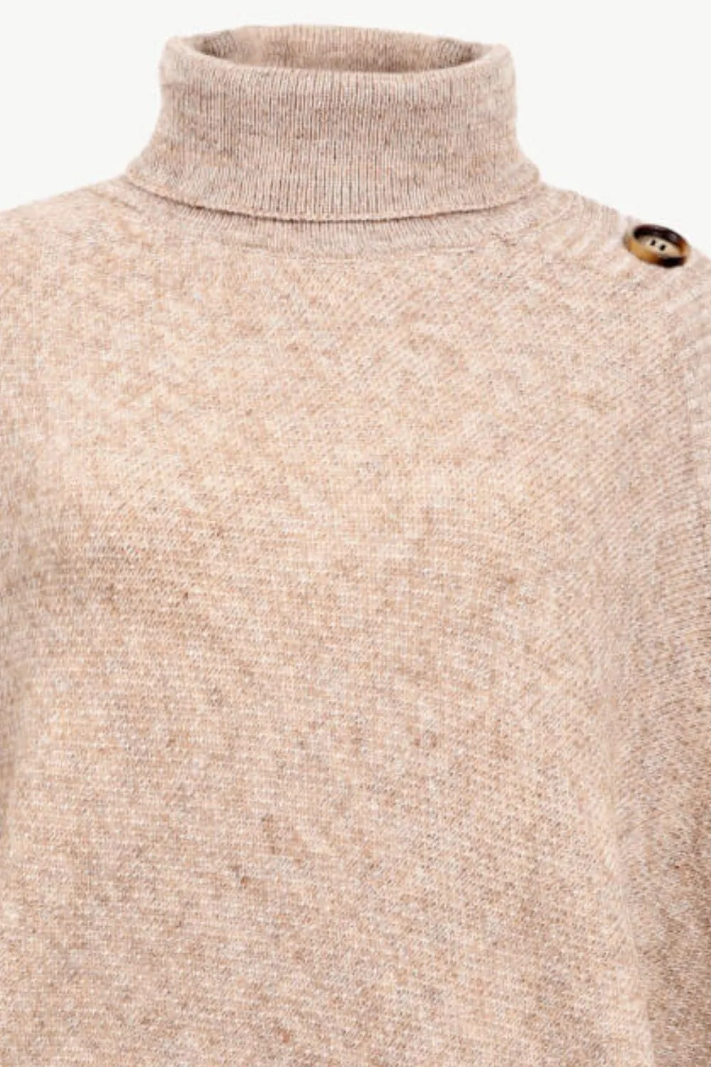 Turtleneck Buttoned Poncho, image 22