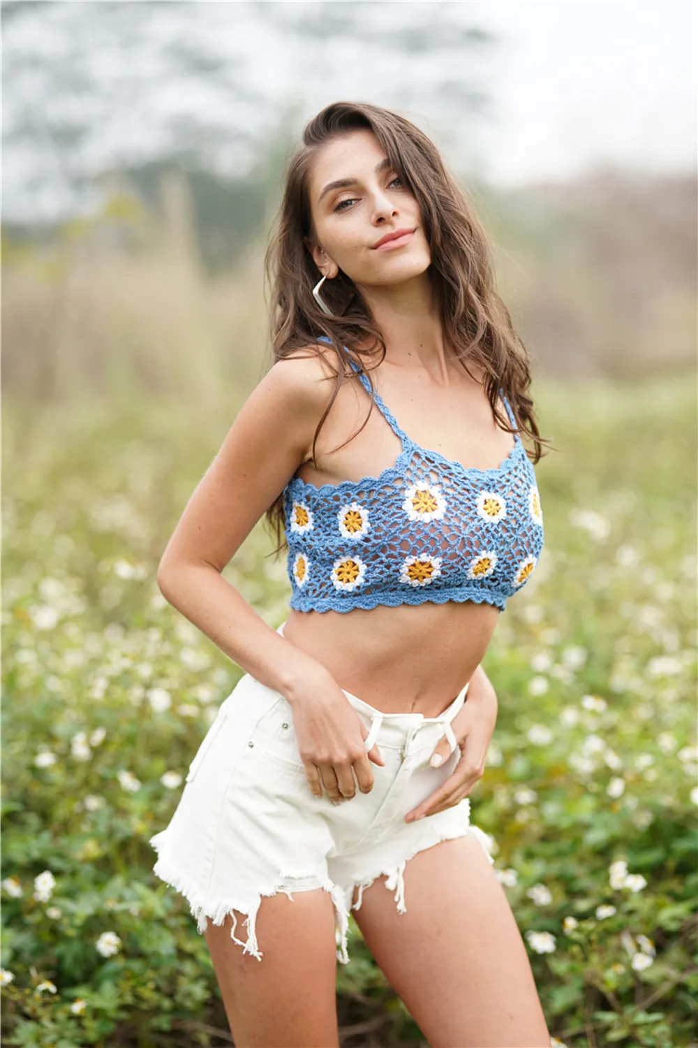 Floral Crochet Cropped Cami, image 3