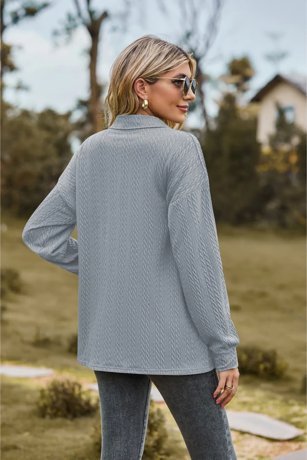 Collared Neck Long Sleeve Blouse, image 22