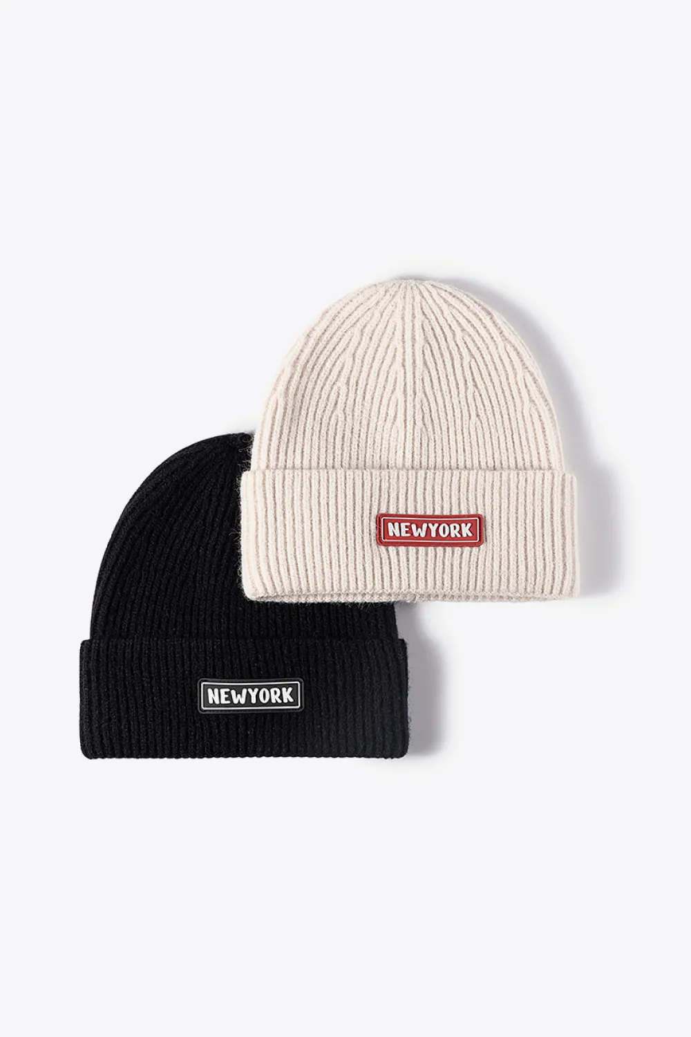 NEWYORK Patch Rib-Knit Cuffed Beanie, image 31