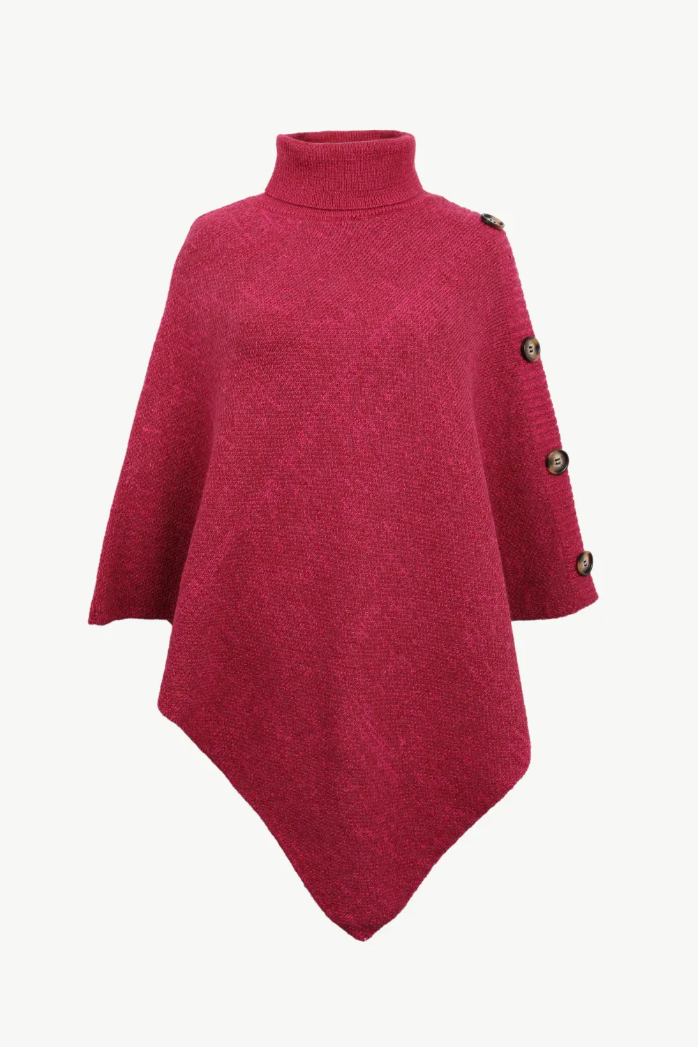 Turtleneck Buttoned Poncho, image 17