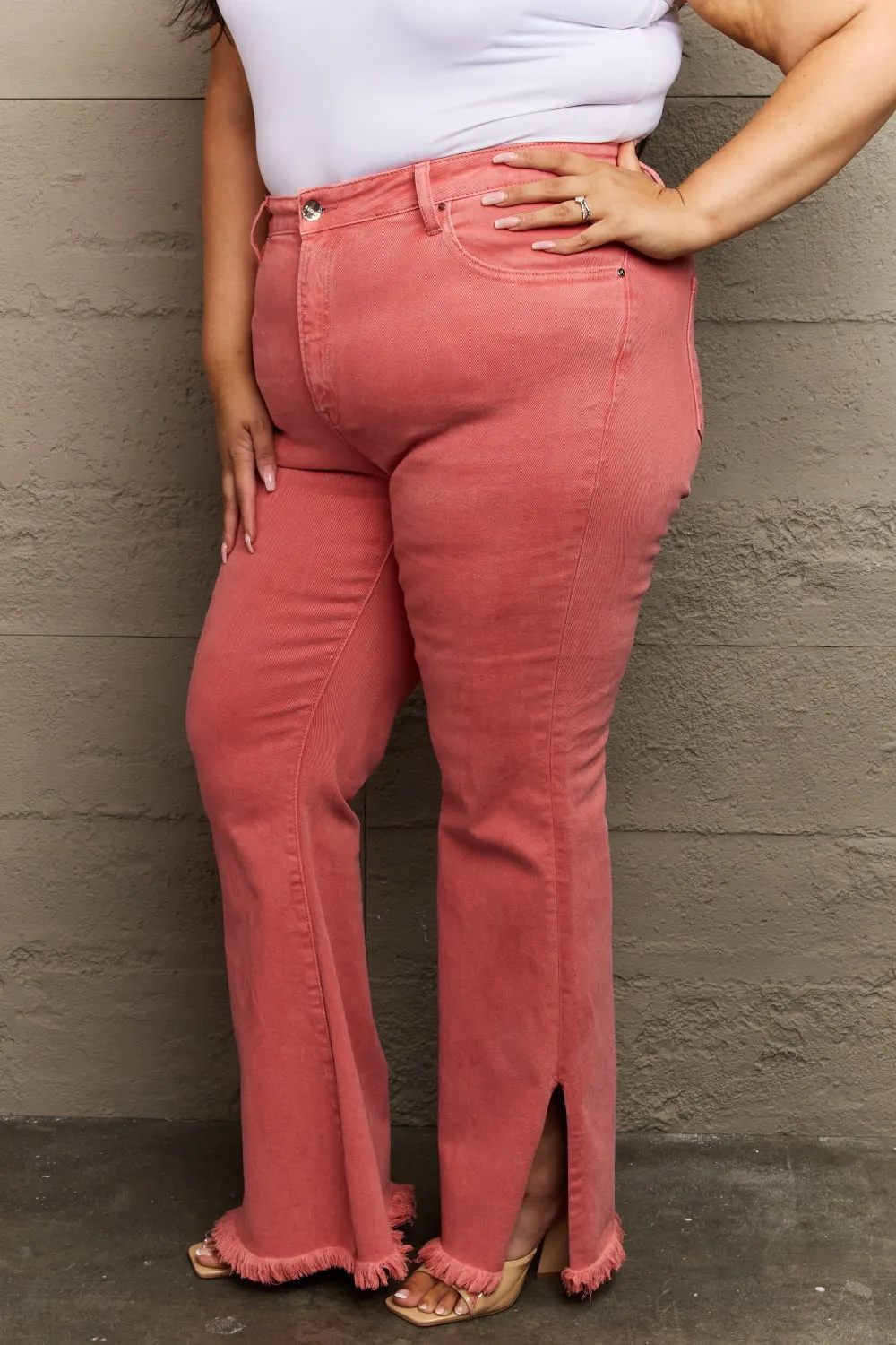Bailey Full Size High Waist Side Slit Flare Jeans, image 3