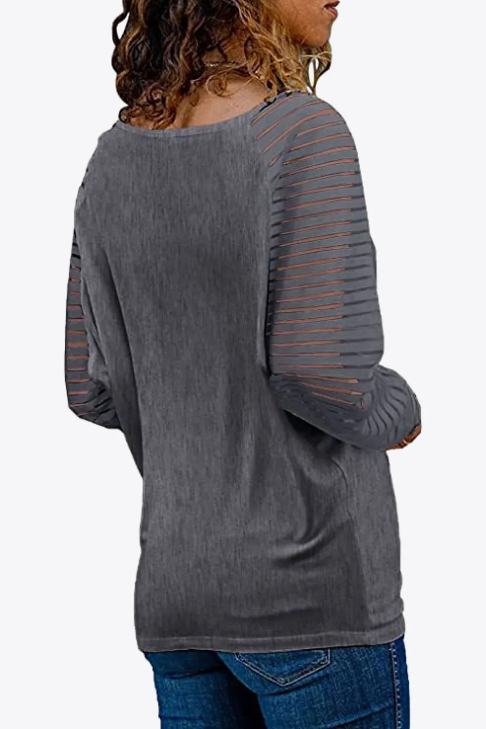 V-Neck Long Raglan Sleeve Top, image 4