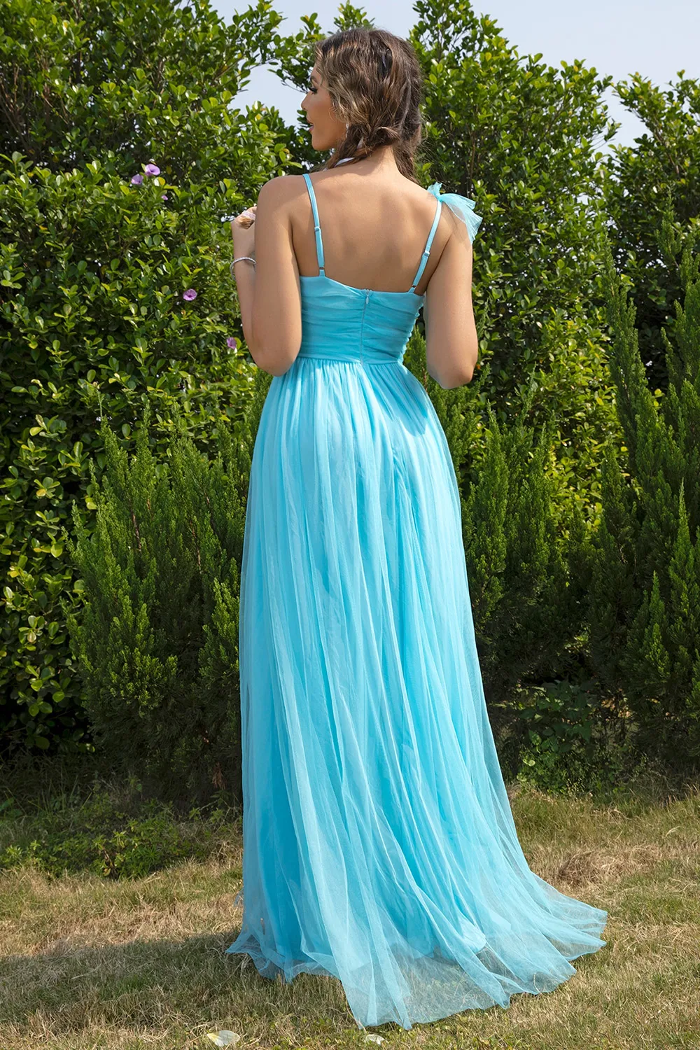 Asymmetrical Ruched Slit Dress, image 2