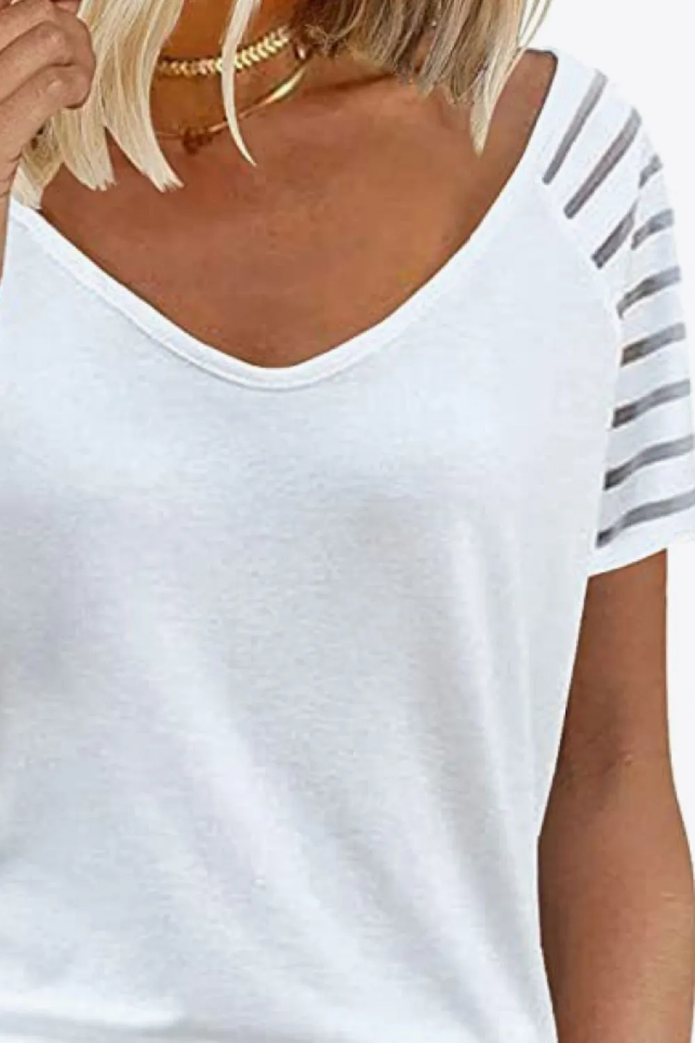 V-Neck Raglan Sleeve Tee, image 6