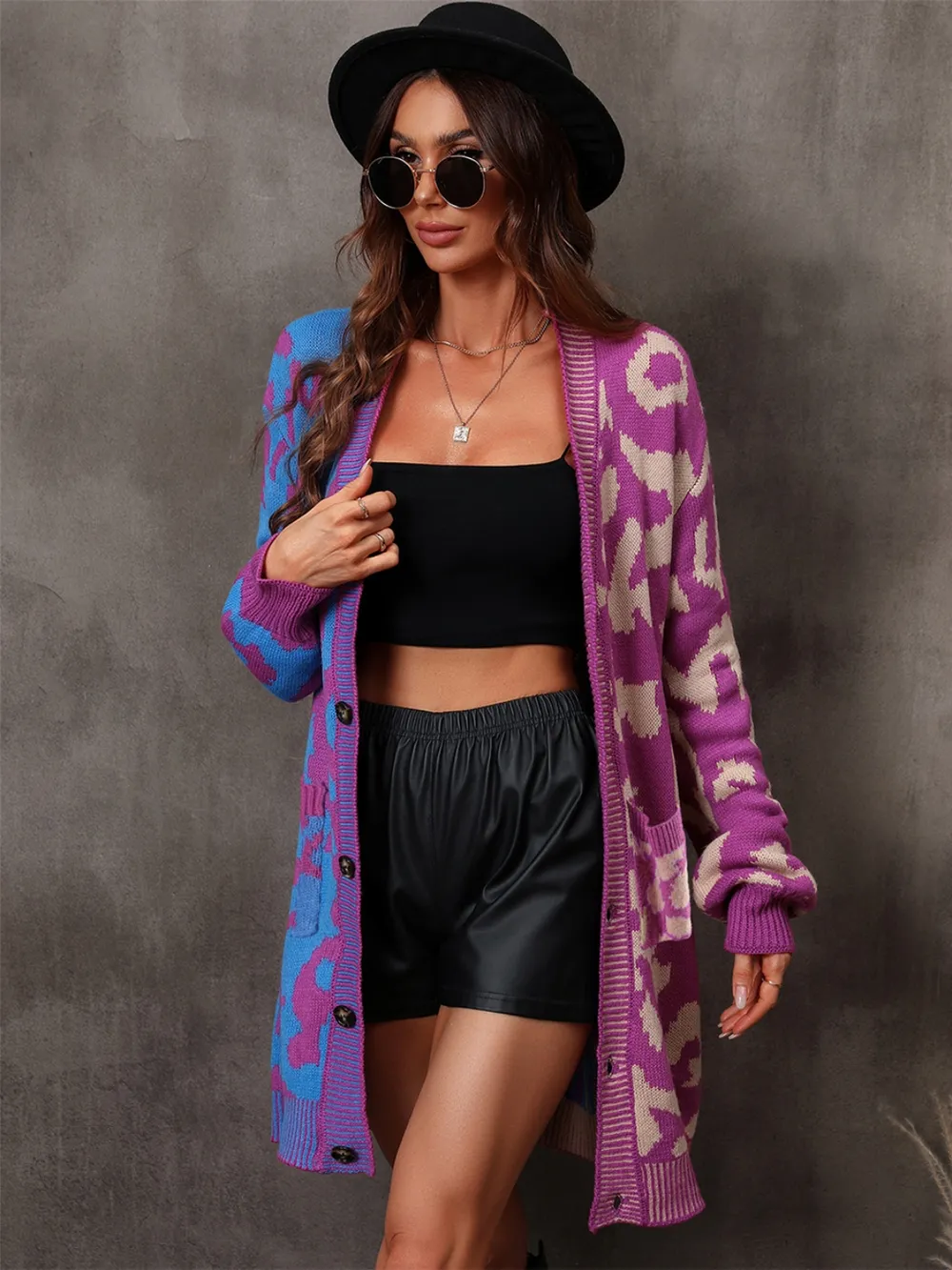 Leopard Button Down Longline Cardigan, image 4