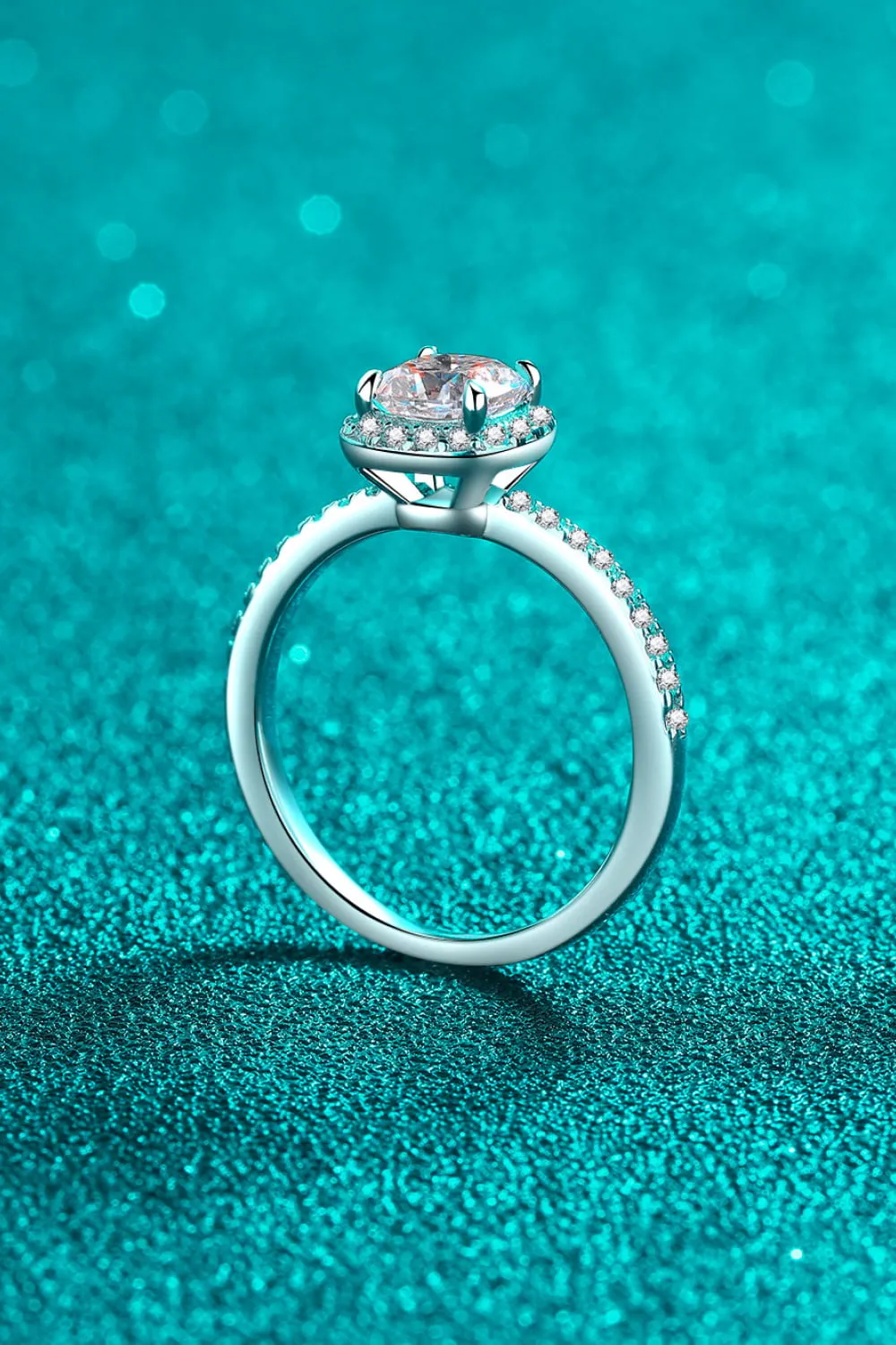 1 Carat Moissanite 925 Sterling Silver Halo Ring, image 2