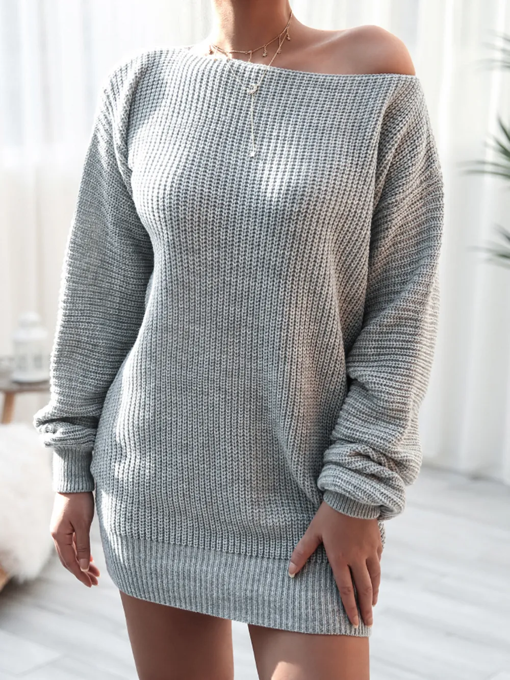 Rib-Knit Mini Sweater Dress, image 16