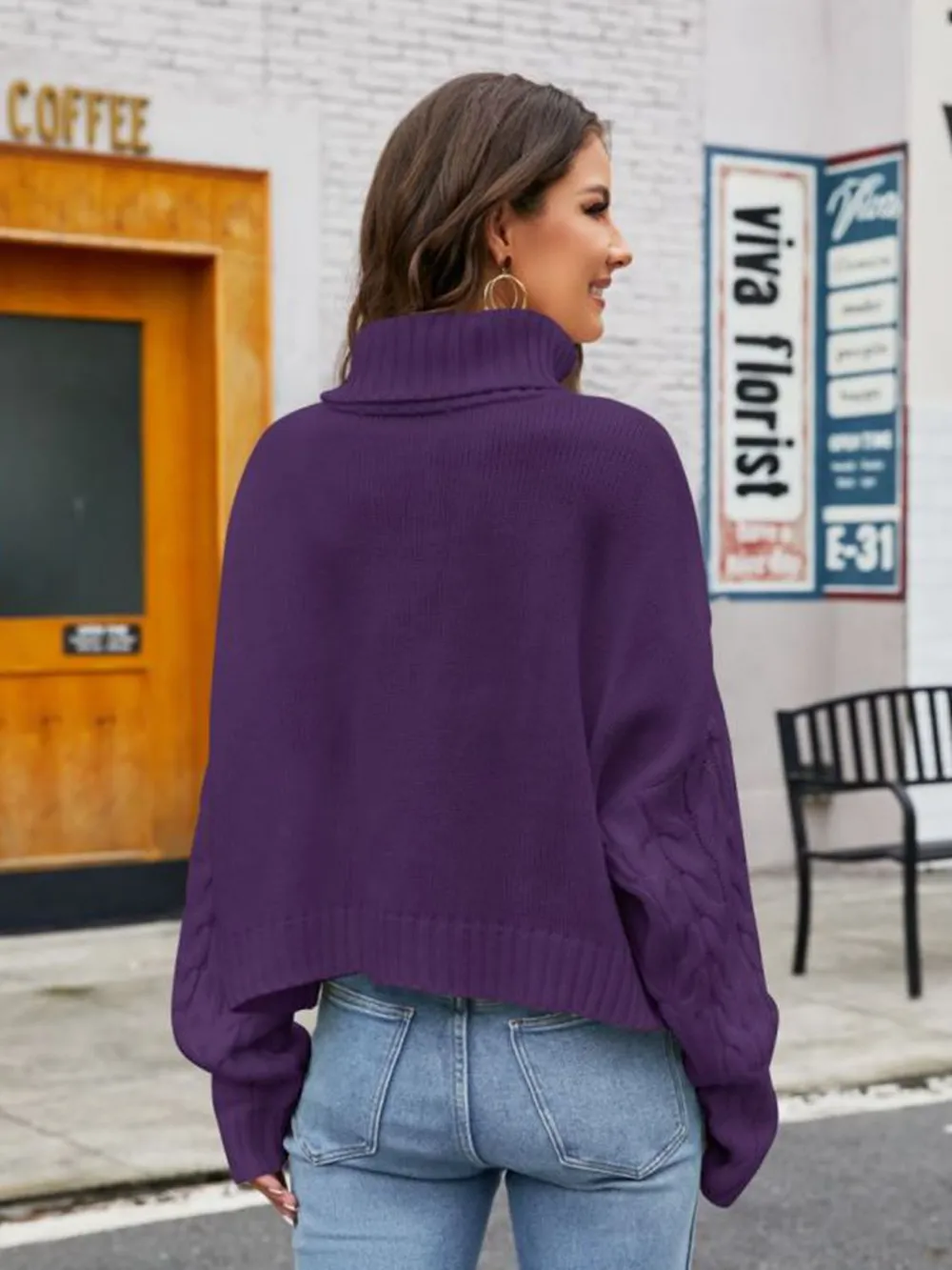 Turtle Neck Cable-Knit Sweater, image 11